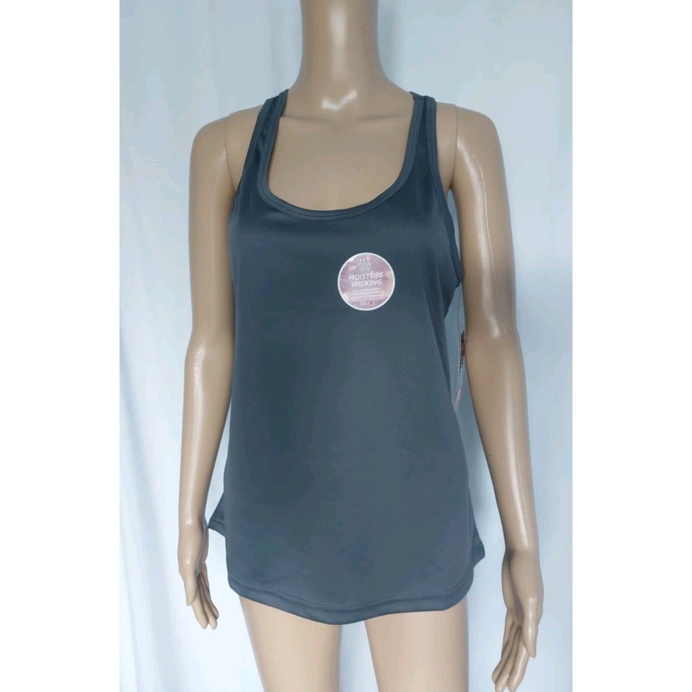 Galaxy Flex Comfort Stretch Racer Back Polyester Tops Charcoal Size M